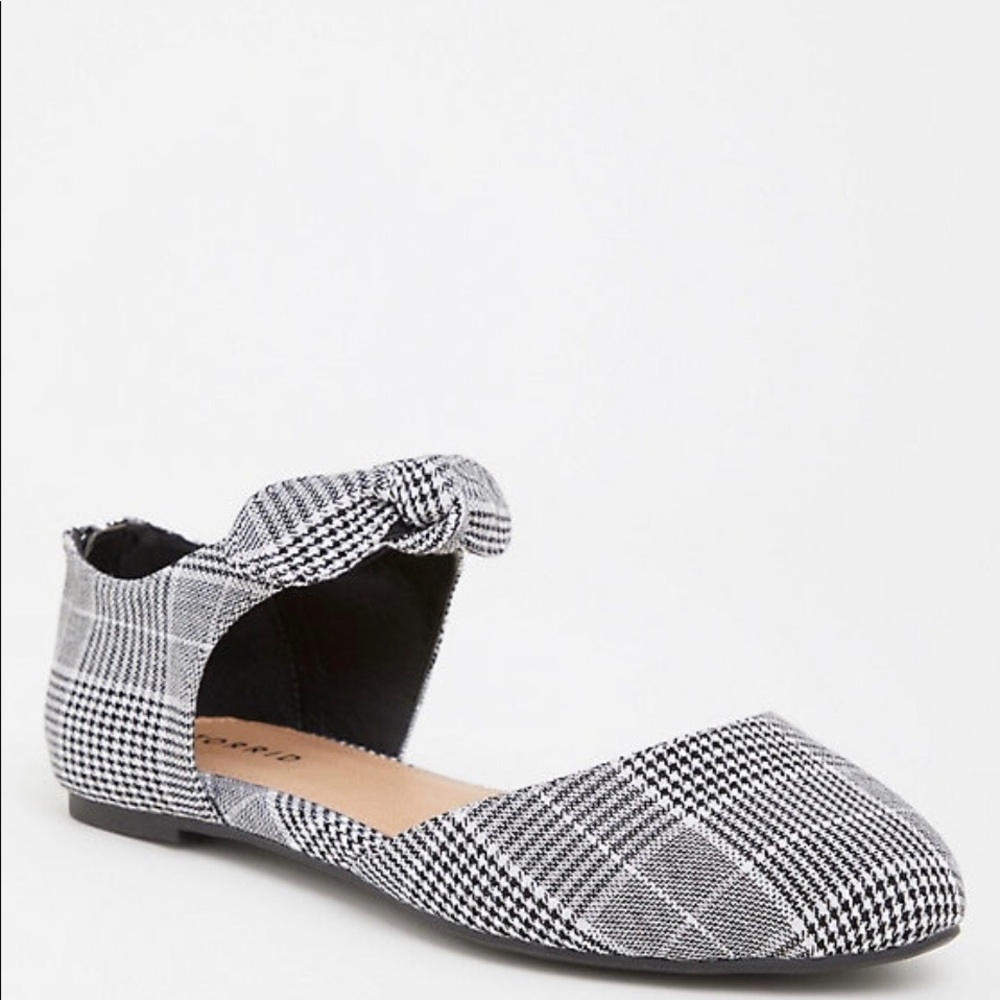 Torrid Multi Plaid Faux Suede Knotted Bow Flat